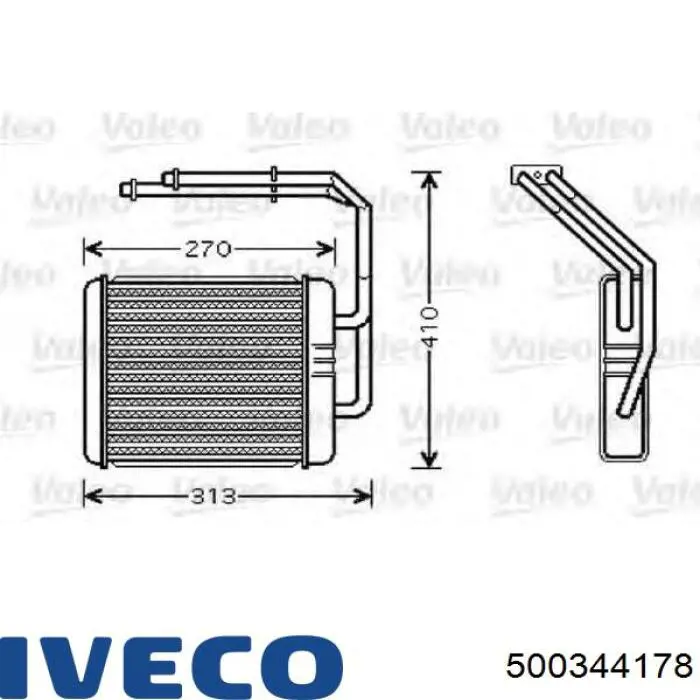 Радіатор пічки (обігрівача) Iveco 500344178 ціна, від 277.32 USD