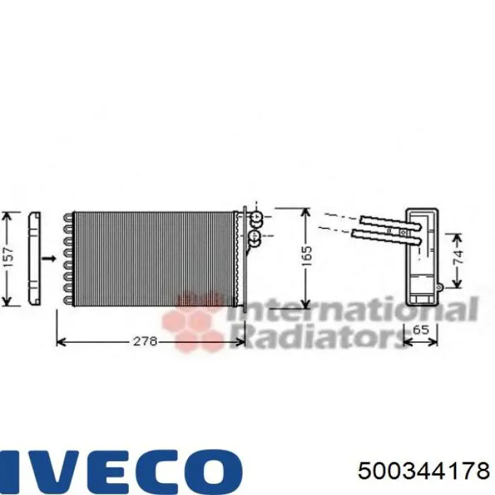 500344178 Iveco Радіатор опалювача салону