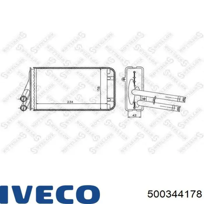 Радіатор пічки 500344178 Iveco
