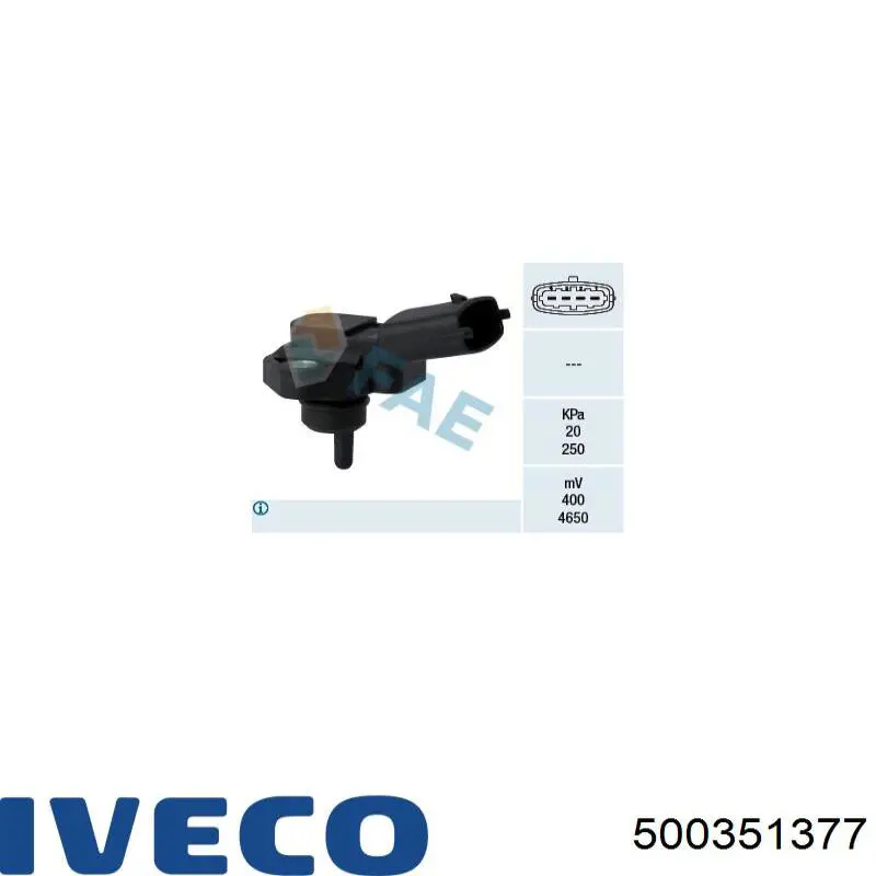MAP сенсор Iveco 500351377 ціна, від 16.09 USD