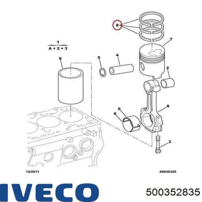 Купити 500352835 Iveco Маслоз'емні кільця, стандартні
