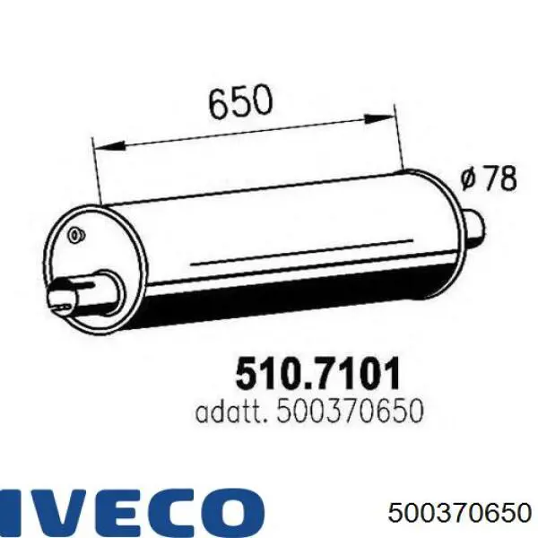 500370650 Iveco Глушник, середня і задня частина