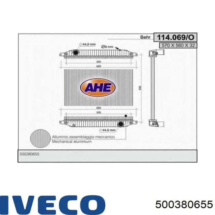 Радіатор основний Iveco 500380655 ціна, від 146.76 USD
