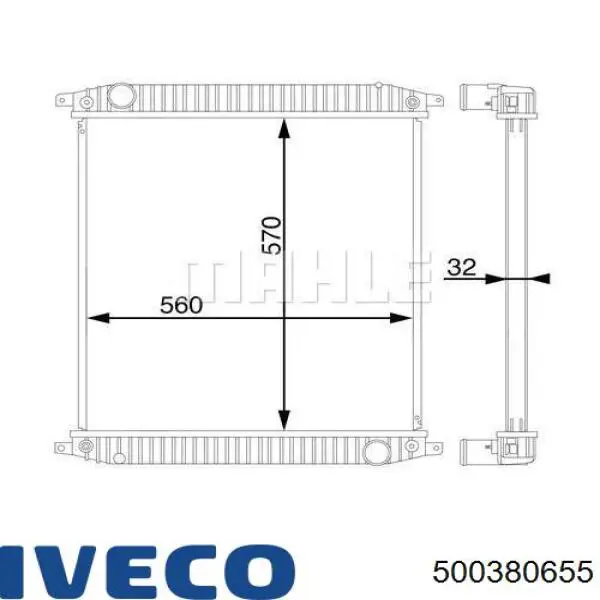 Купити 500380655 Iveco Радіатор двигуна