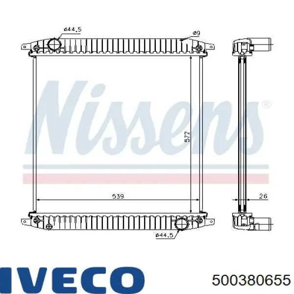 500380655 Iveco Радіатор охолодження двигуна