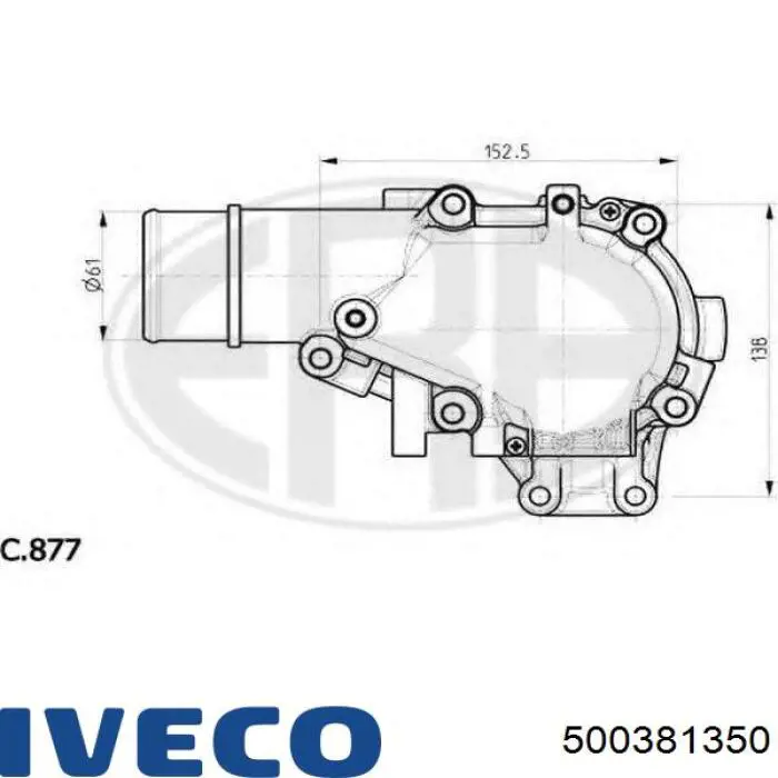 Кожух термостата Iveco 5802055310 ціна, від 237.95 USD