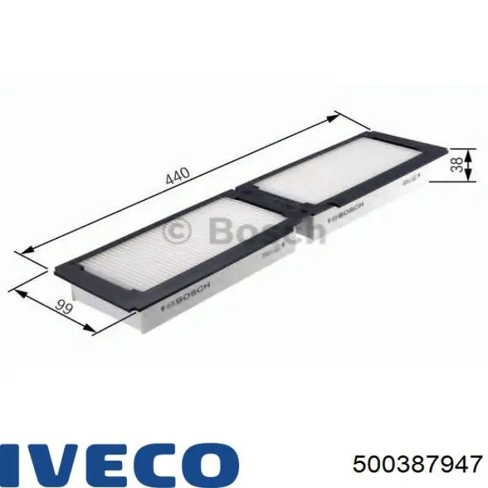 Фільтр повітряний обігрівача Iveco 500387947 ціна, від 18.30 USD