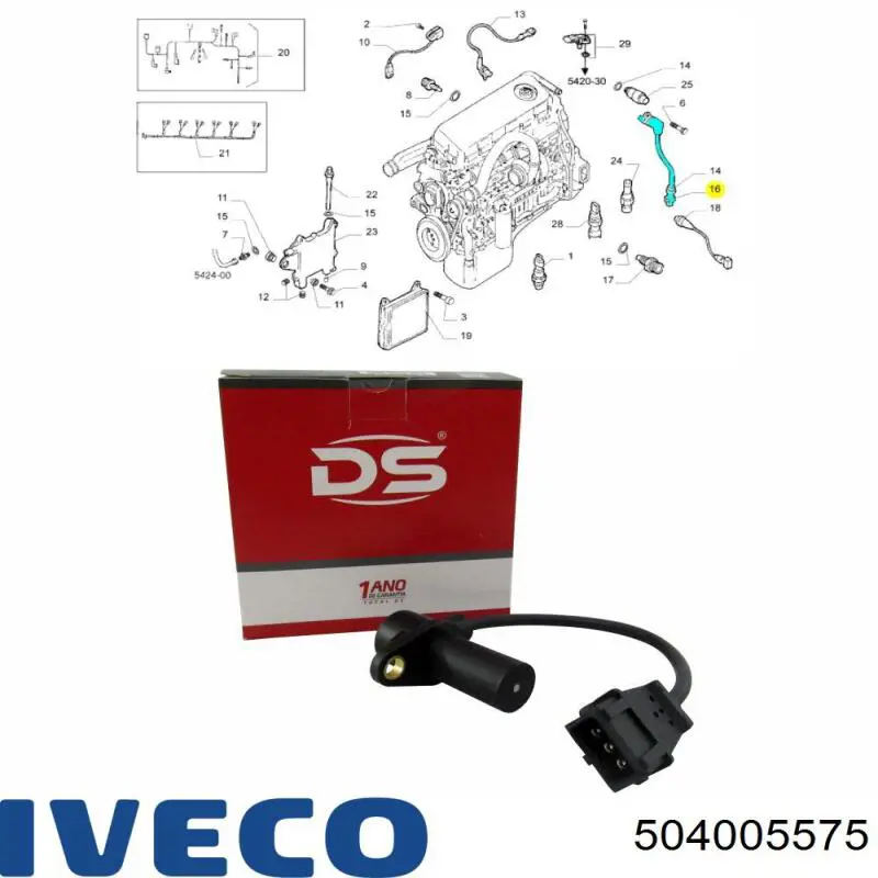 Датчик колінвала 504005575 Iveco