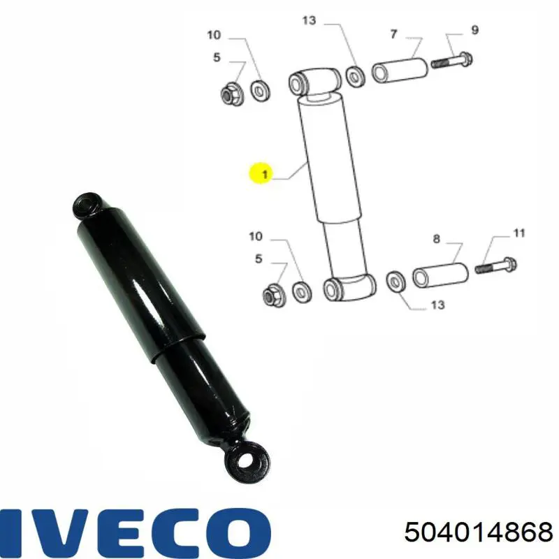 Стойка амортизатора передняя Iveco 504014868 ціна, від 36.00 USD