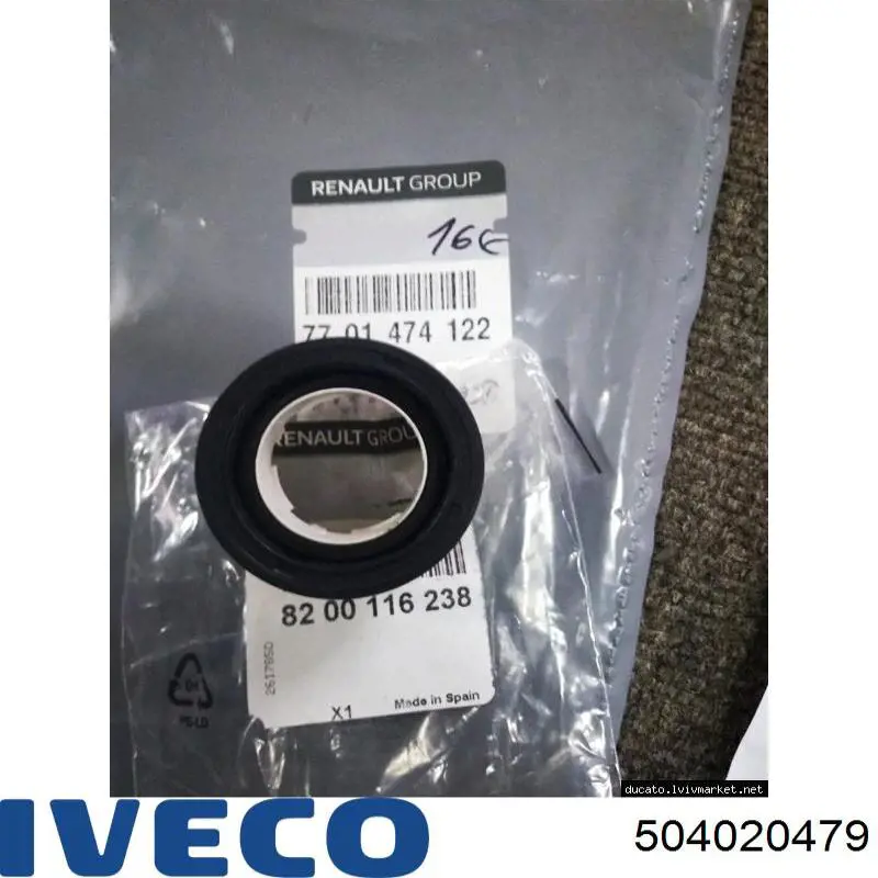 504020479 Iveco Сальник півосі переднього моста, правої