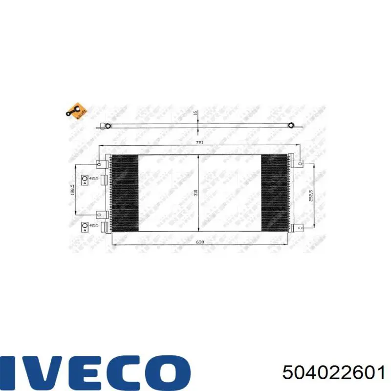 Радіатор кондиціонера 504022601 Iveco