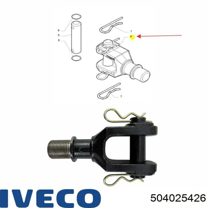 504025426 Iveco Крюк буксирувальний передній