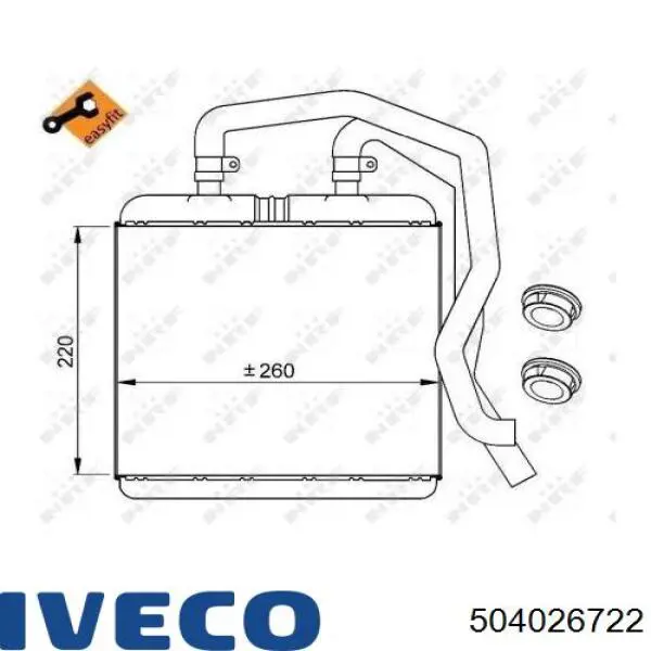 Радіатор пічки (обігрівача) Iveco 504026722 ціна, від 45.91 USD