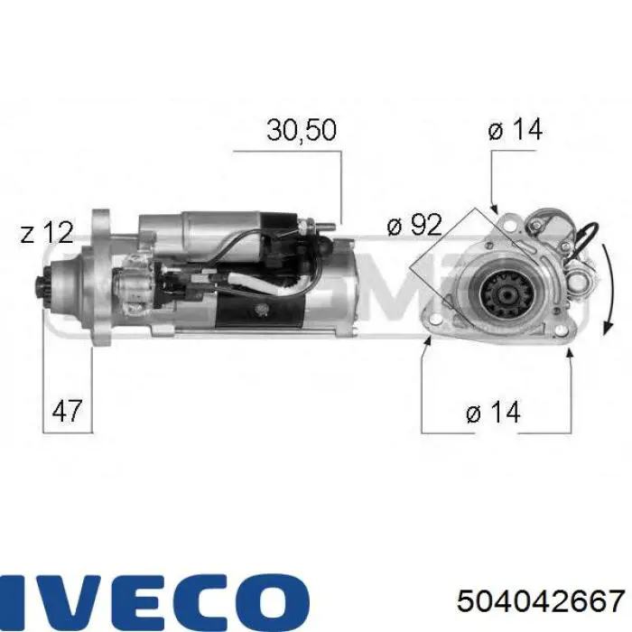 Стартер 504042667 Iveco