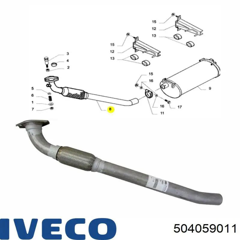 504059011 Iveco Штани глушника передні