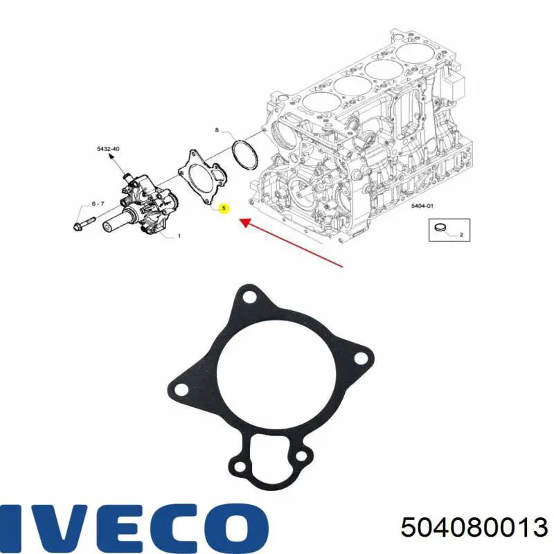 Прокладка водяної помпи 504080013 Iveco