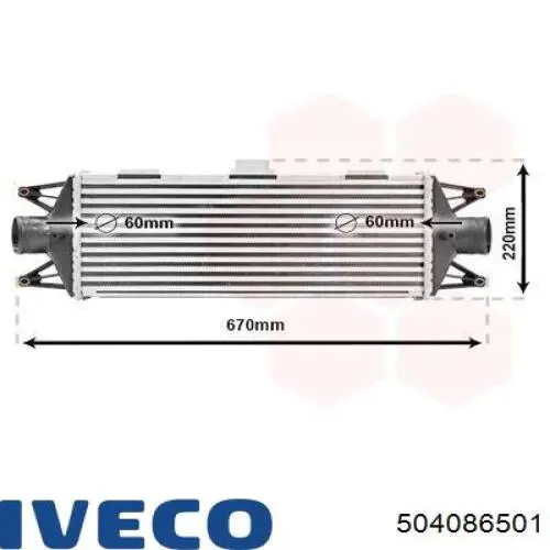 Система охолодження наддувочного повітря Iveco 504086501 ціна, від 88.16 USD