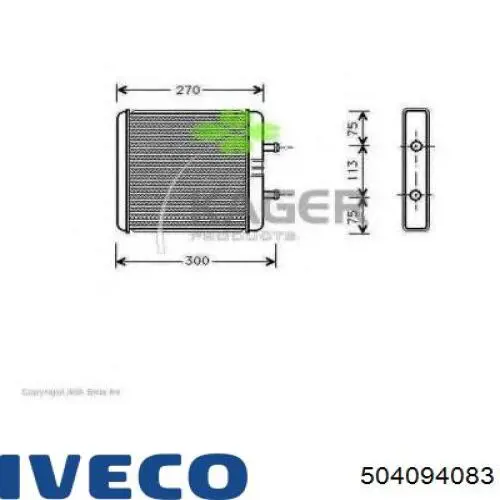 504094083 Iveco Радіатор опалювача салону
