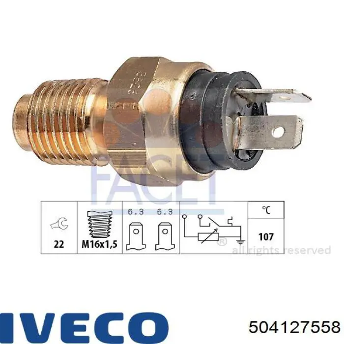 Купити 504127558 Iveco Датчик температури охолоджуючої рідини