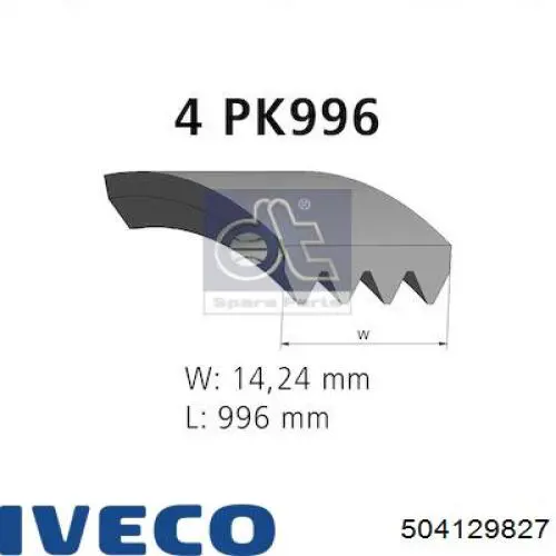 Клиновий ремінь Iveco 504129827 ціна, від 10.62 USD