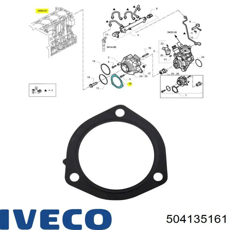 Прокладка паливного насосу ПНВТ 504135161 Iveco