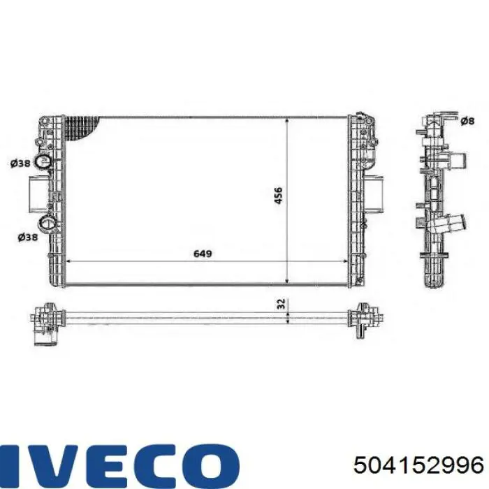 504152996 Iveco радіатор охолодження двигуна