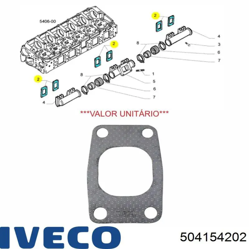 Прокладка колектора 504154202 Iveco