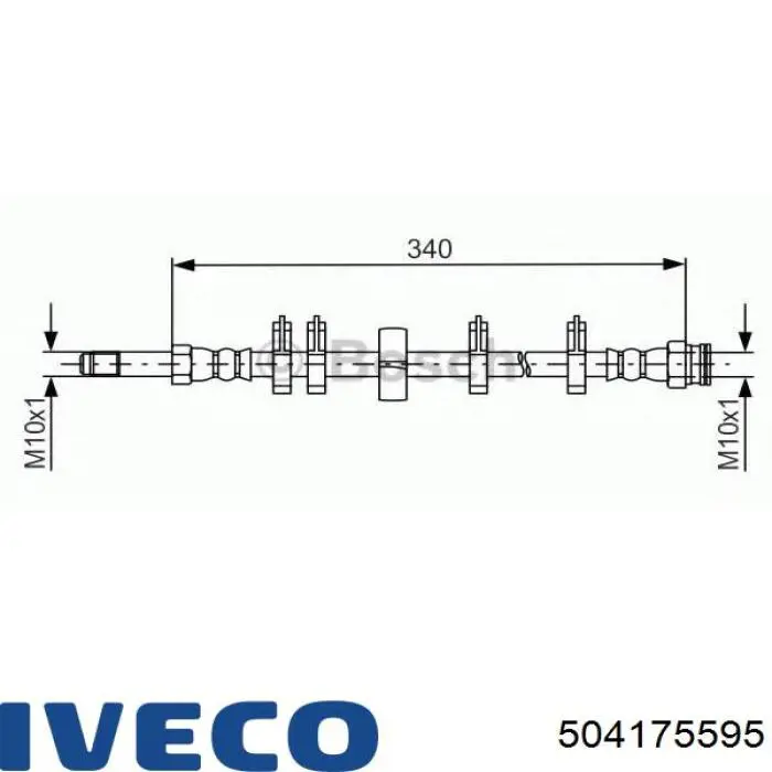 Шланг гальмівний задній на Iveco Daily 