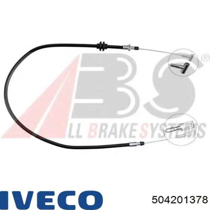 504201378 Iveco Трос ручного гальма задній, правий/лівий