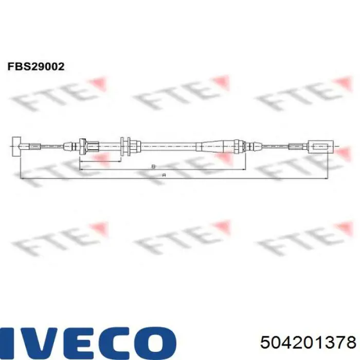 Трос ручного гальма задній, правий/лівий Iveco 504201378 ціна, від 11.27 USD
