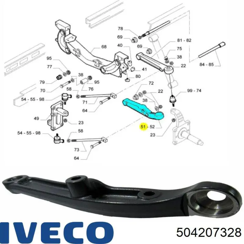Важіль передній лівий Iveco 504207328 ціна, від 107.73 USD