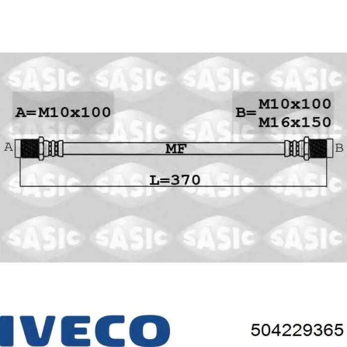 504088068 Iveco шланг гальмівний передній