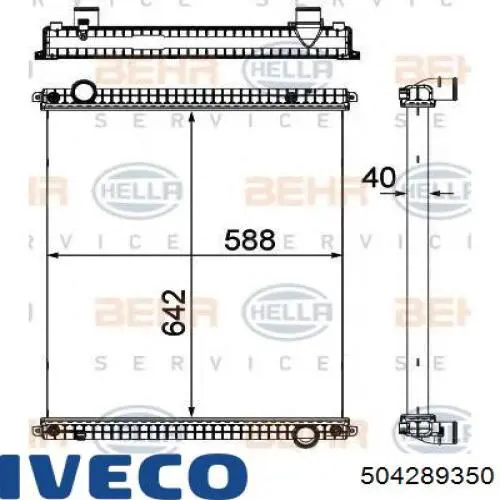 504289350 Iveco Радіатор охолодження двигуна