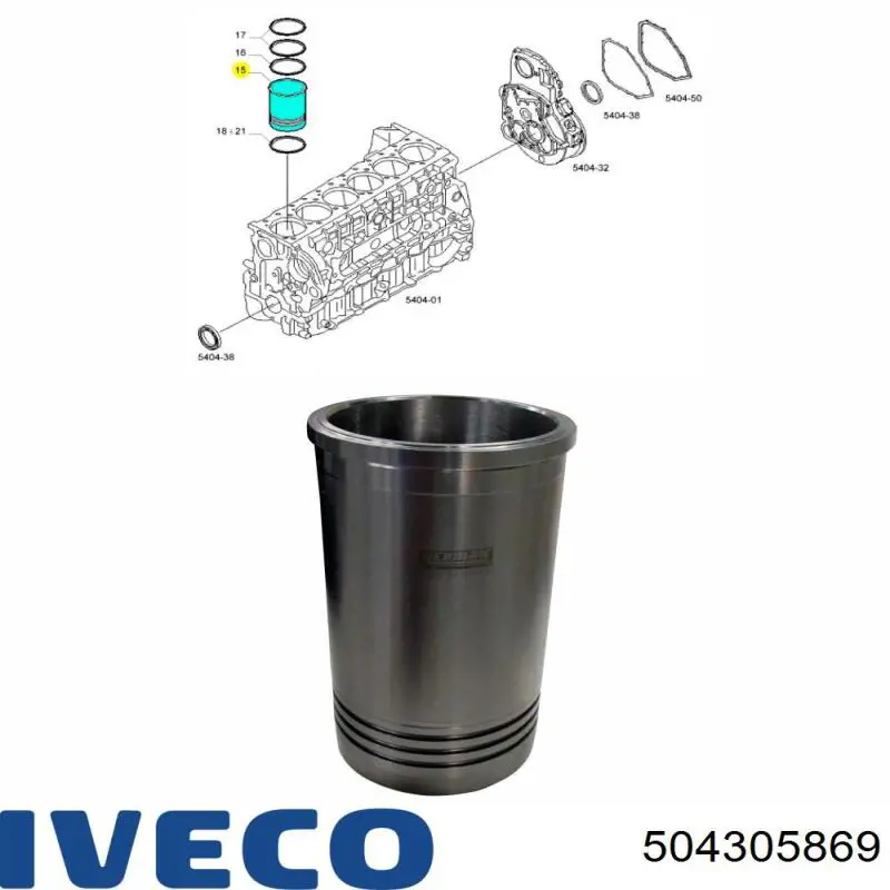 504305869 Iveco Комплект поршень + гільза