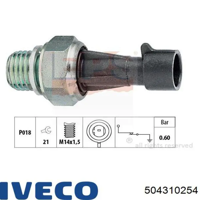 Манометри (показник тиску масла) Iveco 504310254 ціна, від 4.47 USD