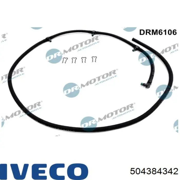 504384342 Iveco Трубка паливна, зворотня від форсунок