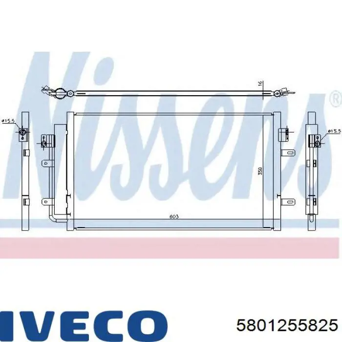 Конденсатор кондиціонера Iveco 5801255825 ціна, від 93.20 USD