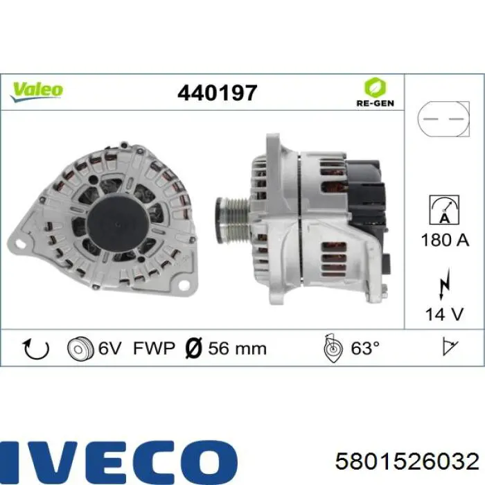 5801526032 Iveco генератор