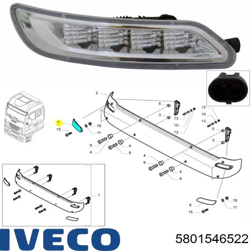 5801546522 Iveco Габарит передній правий