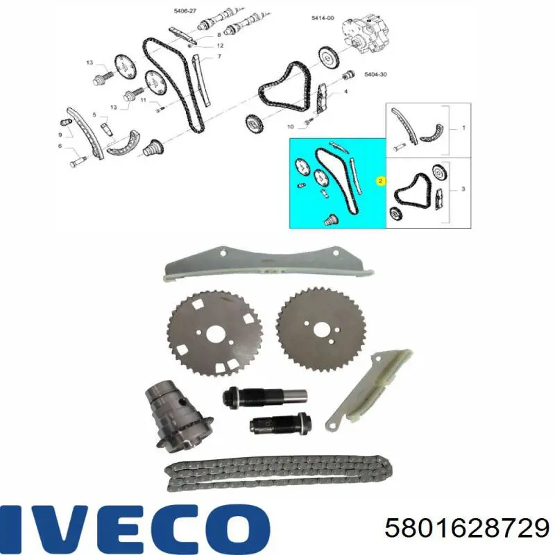 Заспокоювач ланцюга ГРМ, комплект Iveco 5801628729 ціна, від 223.85 USD