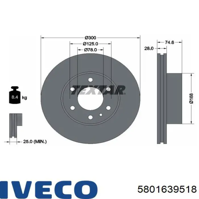 5801639518 Iveco Гальмо дискове переднє