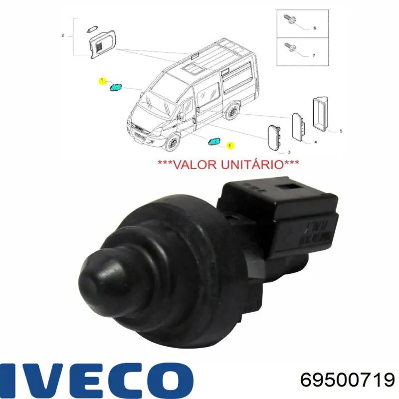 Купити 69500719 Iveco Датчик закривання дверей (кінцевий вимикач)