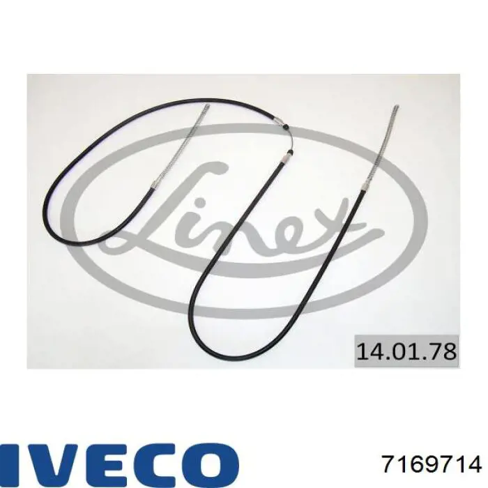 Трос ручного гальма задній, правий/лівий Iveco 7169714 ціна, від 9.21 USD