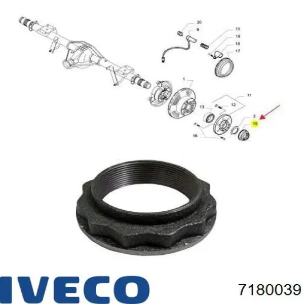Гайка маточини задньої Iveco 7180039 ціна, від 6.48 USD