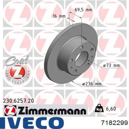 Купити 7182299 Iveco Диск заднього гальма