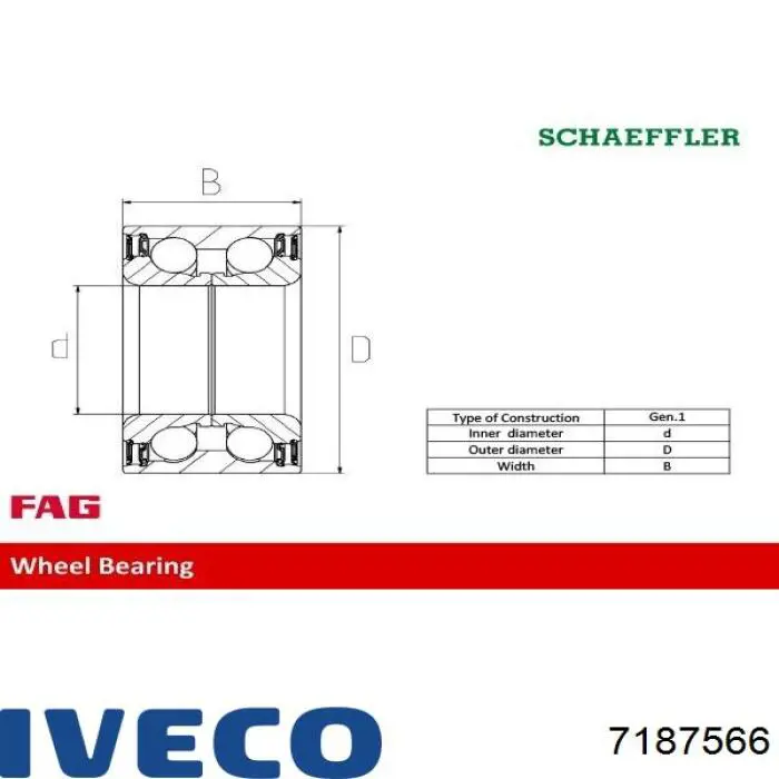 Купити 7187566 Iveco Підшипник маточини задньої, зовнішній