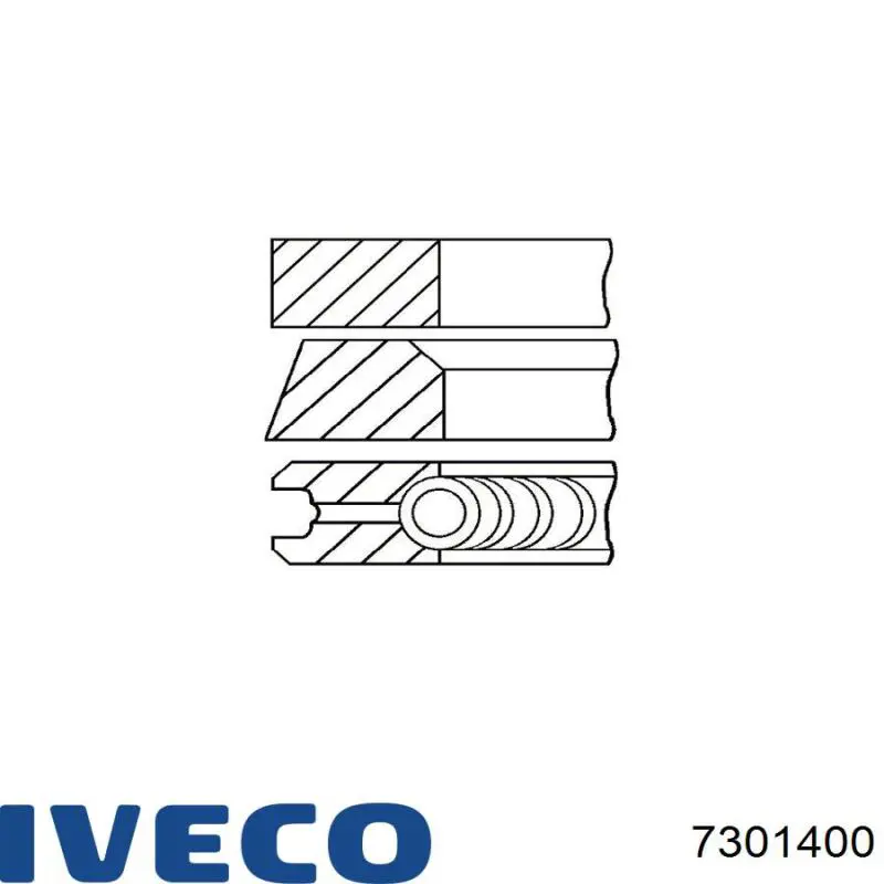 Кільця поршневі комплект на мотор, STD. 7301400 Iveco