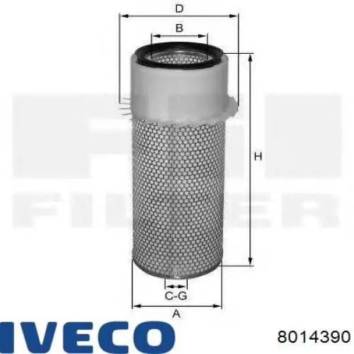 Елемент повітряного фільтра Iveco 8014390 ціна, від 32.63 USD