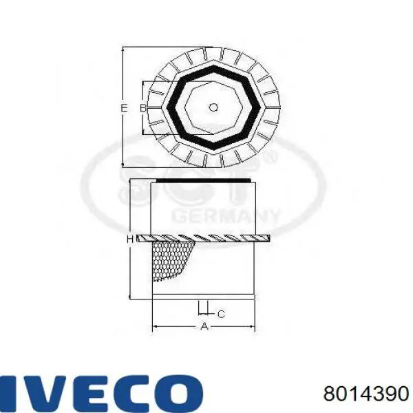 Купити 8014390 Iveco Автомобільний фільтр повітря