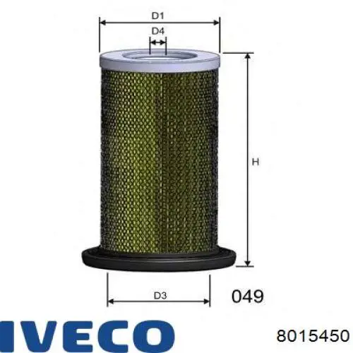 Елемент повітряного фільтра Iveco 8015450 ціна, від 37.62 USD